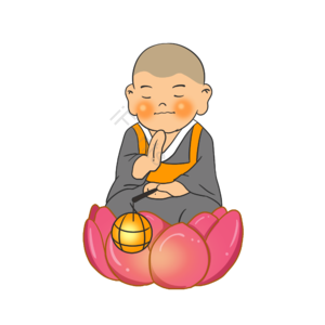 佛诞 孩子们 儿童和尚 微笑 手绘 提灯笼 灯笼 周年