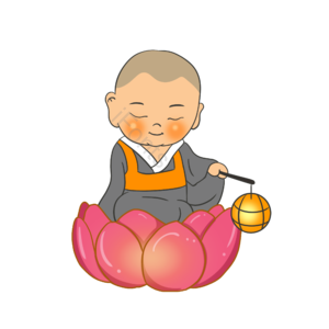 佛诞 儿童 儿童和尚 微笑 手绘 提灯笼 灯笼 周年纪念