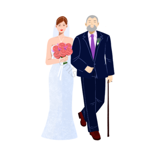 父亲节 父亲 爸爸 女儿 婚礼 婚纱 西服