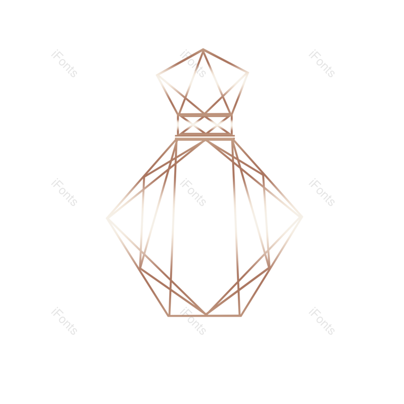线条图片,玫瑰金元素,金属PNG,抽象免抠素材