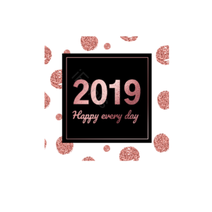 笔触 圆 玫瑰金 标签 2019 方框