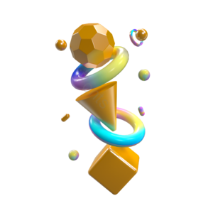 立体 几何元素 3D 创意 立体几何 彩色 金属 C4D