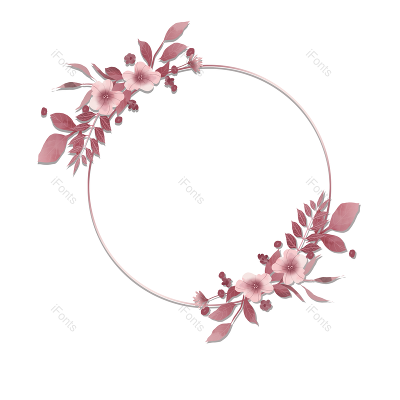 花环图片,玫瑰金元素,水彩玫瑰PNG,几何免抠素材