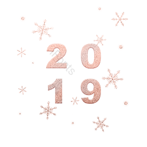 2019 创意 细闪 雪花 玫瑰金色