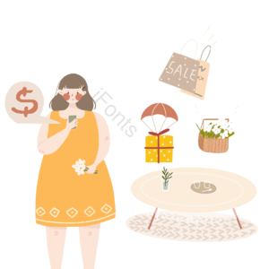 女生 手机支付 便民 礼物 购物 网购 桌子 简约