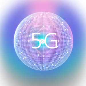 彩色 渐变 球形 5G 网格  数据 网络