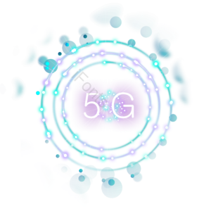 圆形 发光 数据 节点 5G 网络 线条 渐变