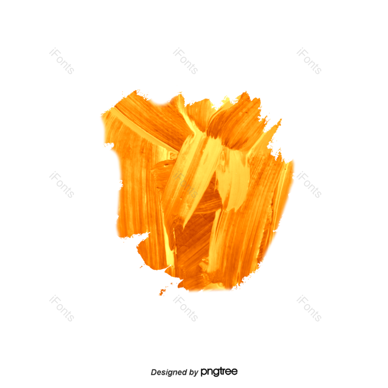 绘画图片,涂料元素,笔触PNG,橙子免抠素材