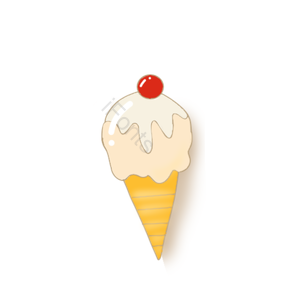 冰淇淋 卡通徽章 立体 夏天 小樱桃 立夏