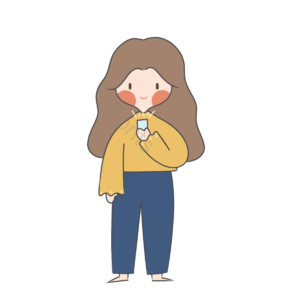 女孩 玩手机 简笔画 简约 卡通 清新