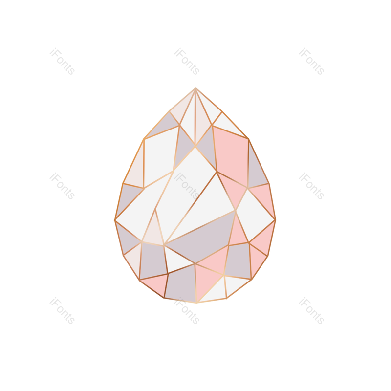 玫瑰金图片,几何元素,钻石PNG,免抠素材