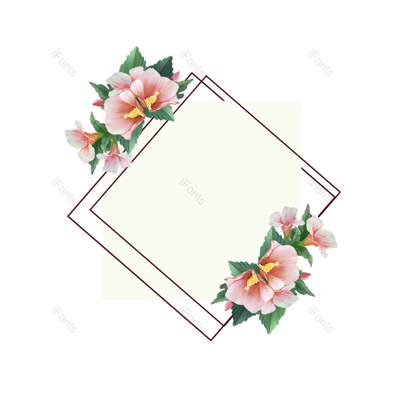 组合边框图片,植物元素,PNG,免抠素材
