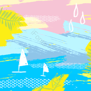 摘要 背景 横幅征 海滩 绘画艺术 插图 存储区域网络 海