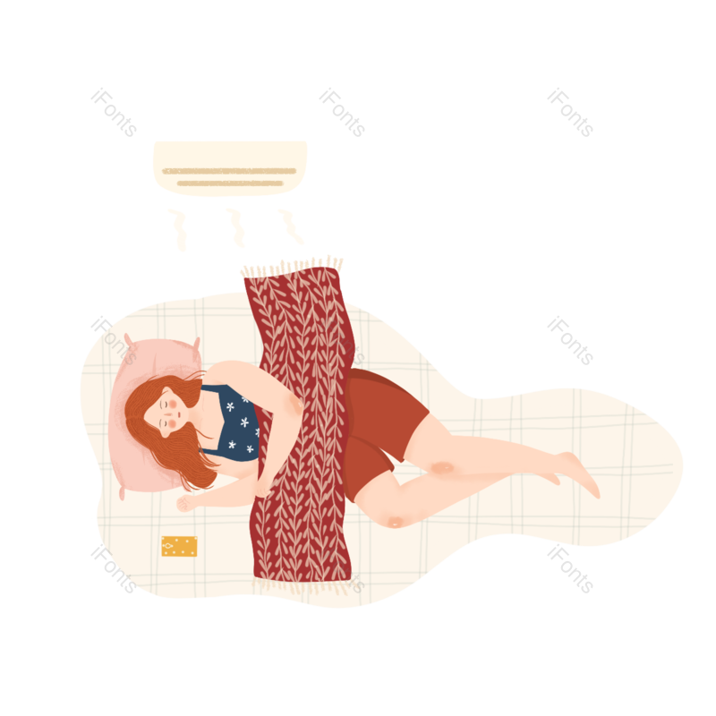 清新图片,简约元素,清凉PNG,睡觉免抠素材