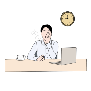 上班 人物 加班 困倦 职场 简笔画 公司 上下班