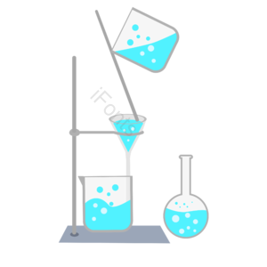 化学实验仪器 实验器材 化学器材 扁平 创意卡通 蓝色液体气泡