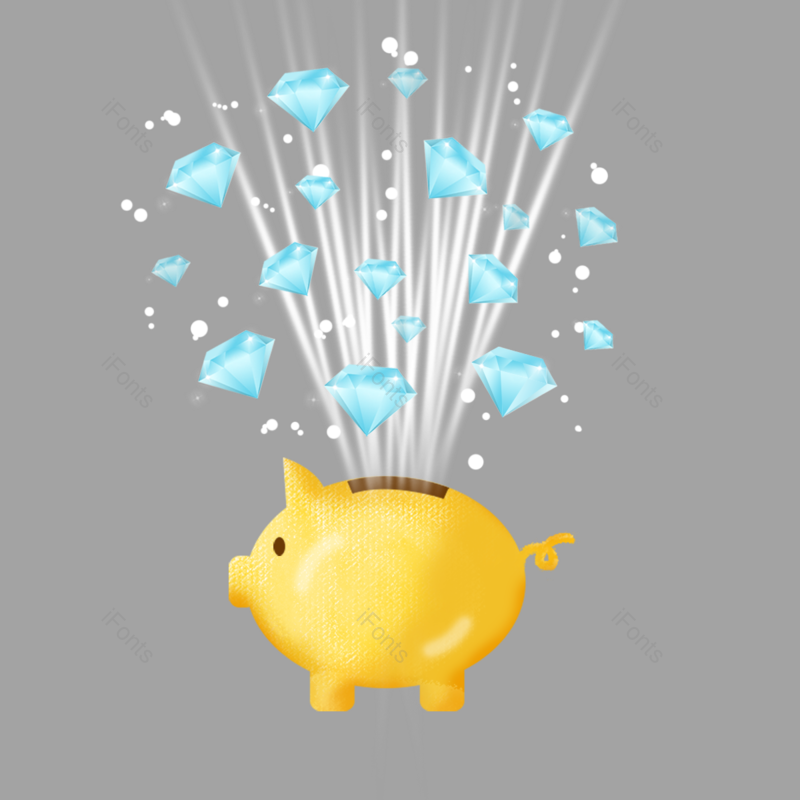 金融图片,蓝色元素,钻石珠宝PNG,蓝色钻石免抠素材