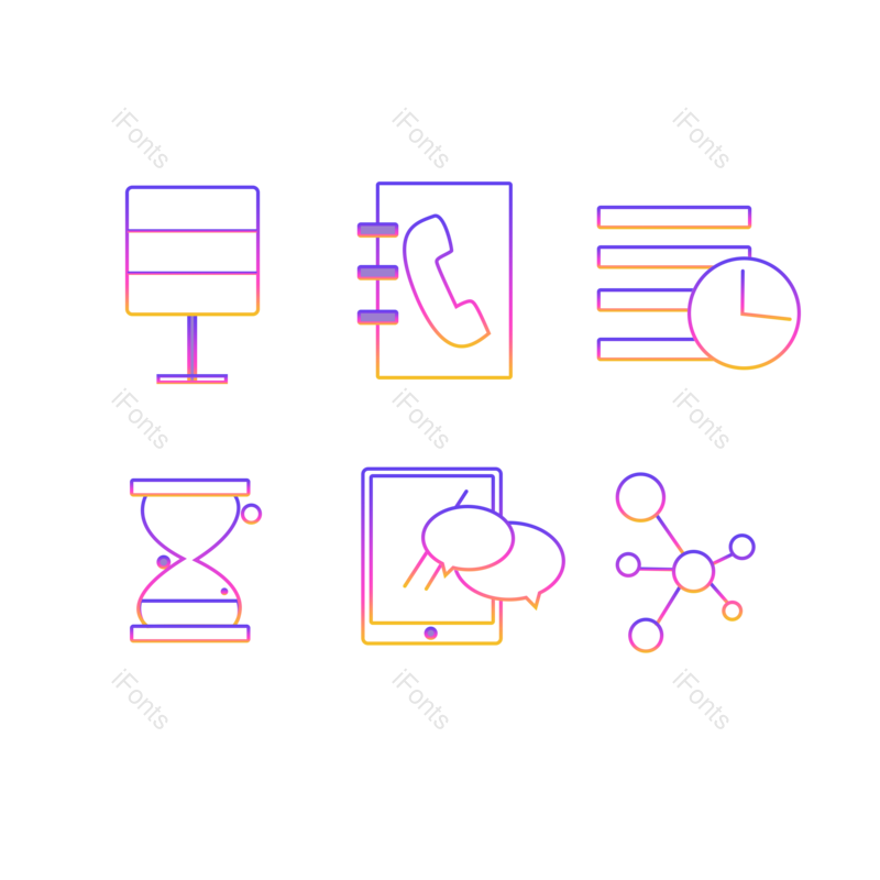 线条图片,图标元素,简单PNG,彩色免抠素材
