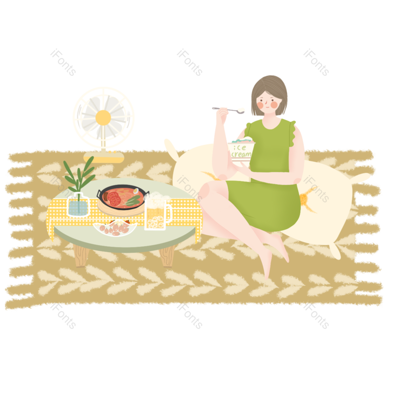 清新图片,风扇元素,简约PNG,水果免抠素材