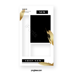 边框 笔刷 金色 广告展示框 社交媒体 Instagram
