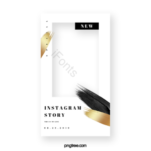 Instagram 广告展示箱 社会化媒体 刷 金色的 剪贴画 盒形夹 金色剪贴画