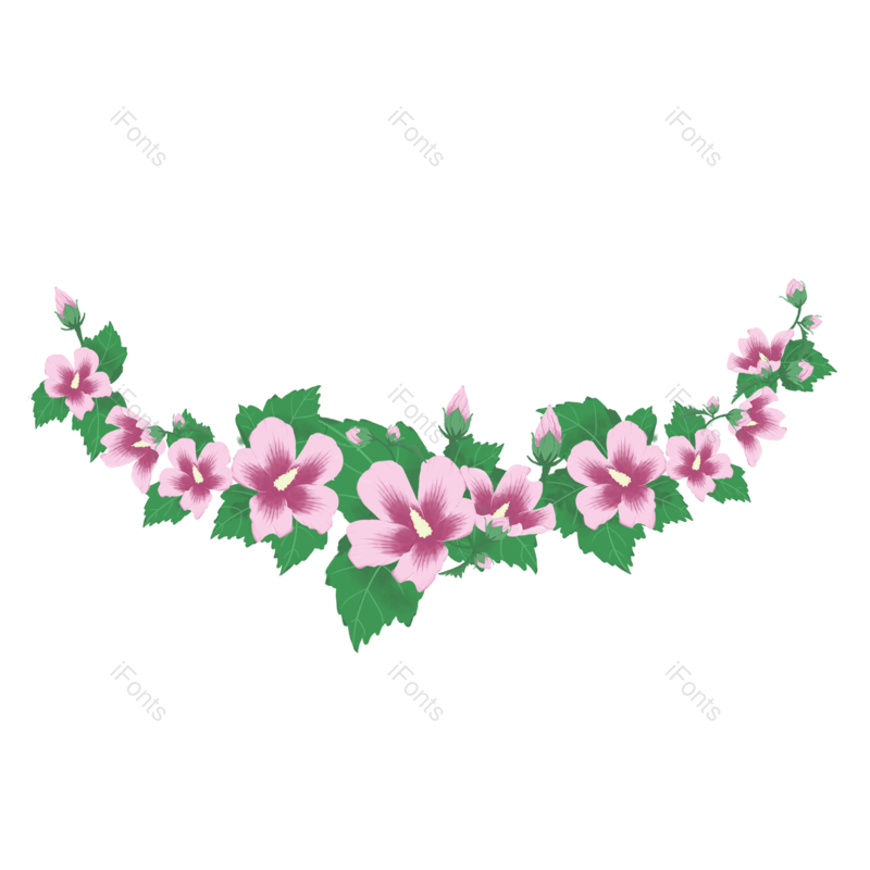边框图片,花朵元素,手绘PNG,粉色免抠素材