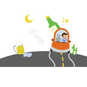 卡通剪贴画 卡通插图  醉  酒后驾车  醉 动画片 illustrationsdrunk 主动