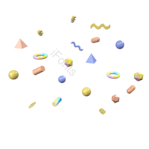 立体 几何元素 3D 创意 立体几何 彩色 金属