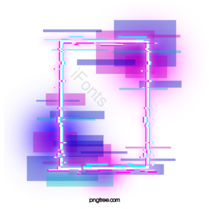 全息 glitch 灯效果 紫色 氖 霓虹灯效果 游戏效果 边框剪贴画
