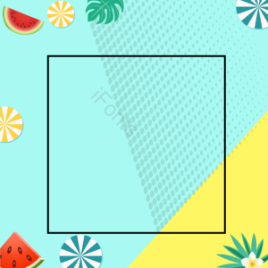 对比亮色 夏季 沙滩 边框 背景 几何 创意 设计