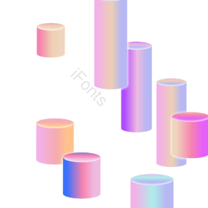 渐变 圆柱体 立体 立体几何 多色 抽象 创意 C4D