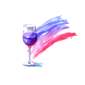 水彩 渐变 手绘 红酒 酒杯 水粉