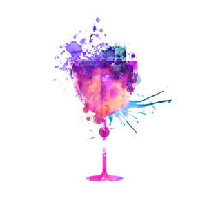 水彩 手绘 红酒 酒杯 水粉 渐变