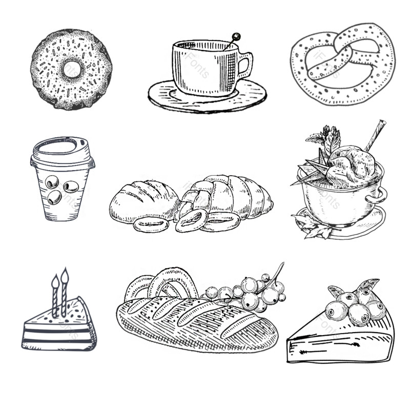 咖啡图片,模板元素,手绘PNG,蛋糕免抠素材