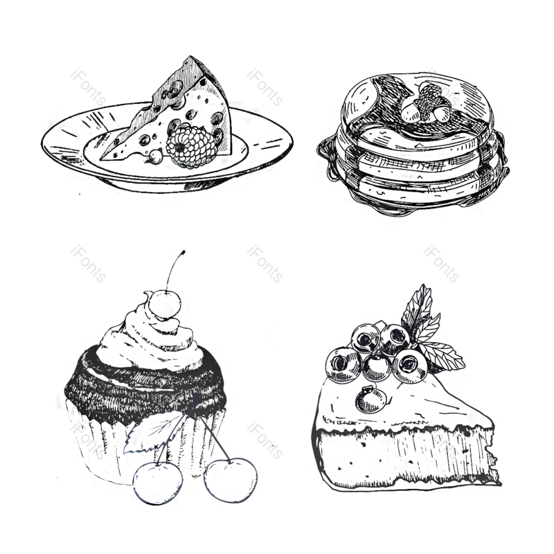 手绘图片,蛋糕元素,PNG,免抠素材