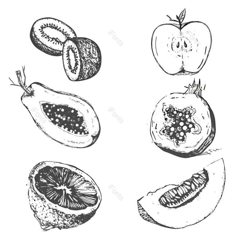 水果图片,苹果元素,手绘PNG,免抠素材