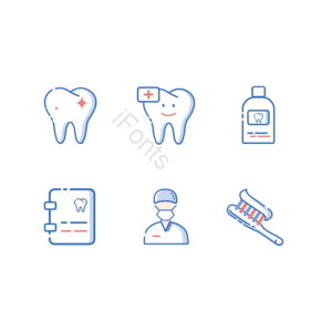 牙齿 牙科 医疗 线性图标 健康