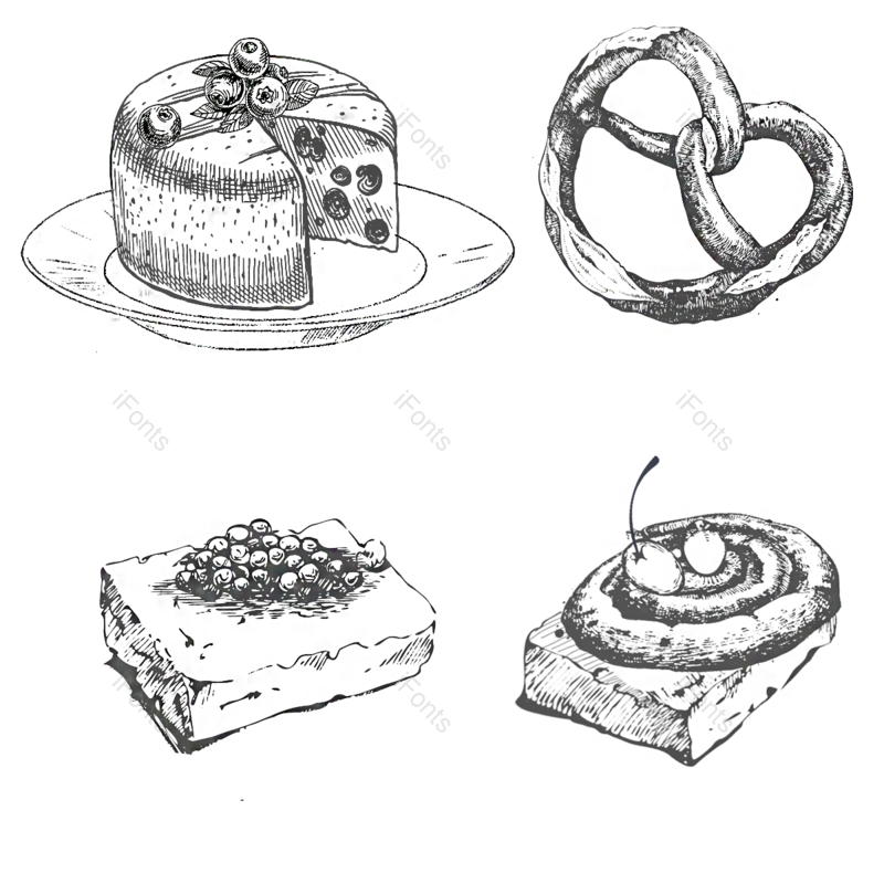 手绘图片,蛋糕元素,PNG,免抠素材