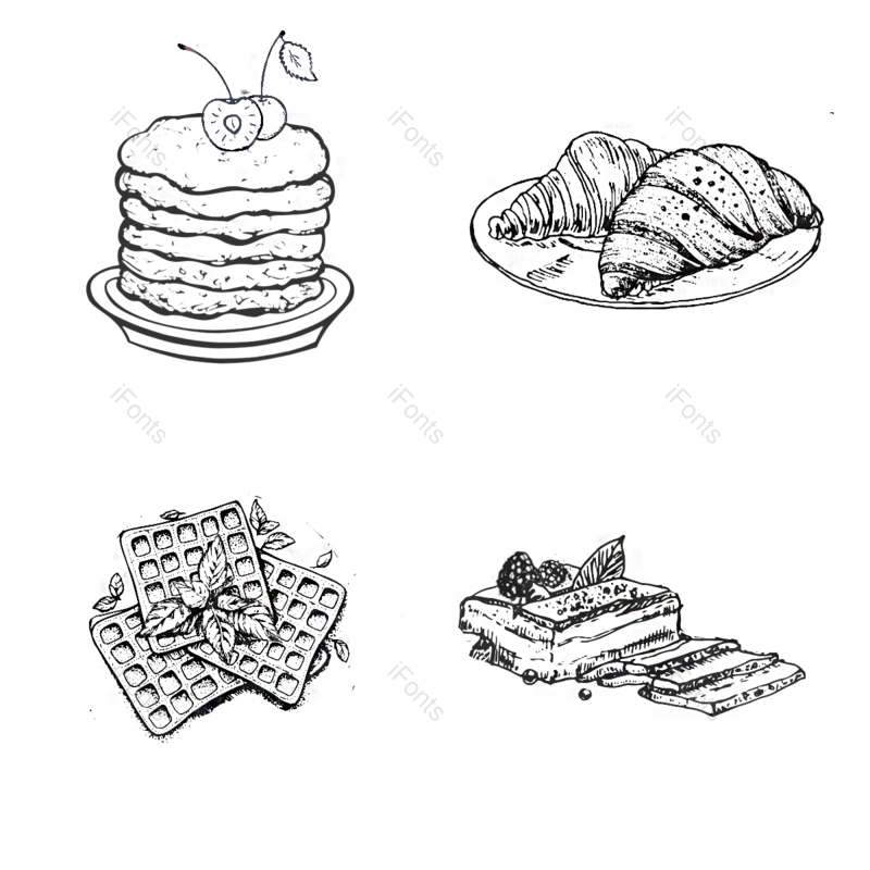 手绘图片,蛋糕元素,PNG,免抠素材