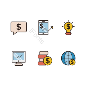 线性图标 财务 金融