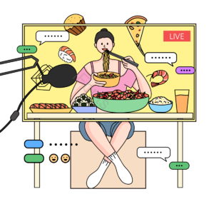 简单笔 简单的 吃主播 大肚子之王 美食直播 饮食和广播美女 呆在家里 呆在家里