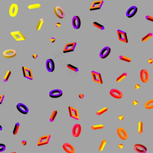 立体几何 漂浮 渐变 几何体 圆环 C4D 3d立体插画