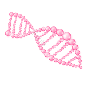 粉色 透明 链状 球体 护肤品 美容 DNA 结构组合