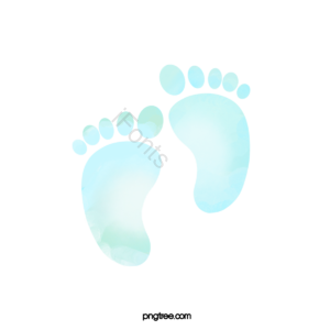 婴儿 脚印 水彩 新生儿 晕染 清新 baby 可爱