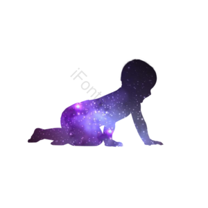 爬行 婴儿 剪影 可爱 儿童 爬行的儿童 儿童剪影 星空剪影