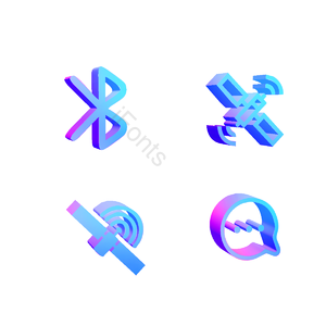 偏光色 科技 通信 立体 3D 渐变 蓝紫色 C4D