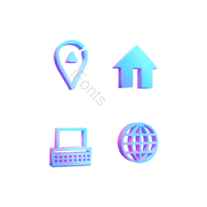 偏光色 科技 通信 立体 3D 渐变 蓝紫色 C4D