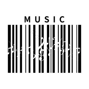 创意条形码 黑白图案 音乐音符元素