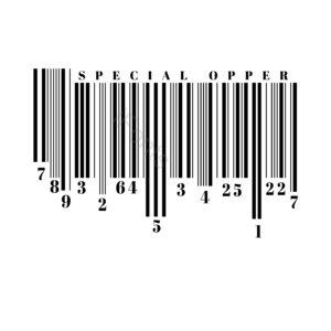 排列 英文 数字 线条 创意 简约 黑白 条形码