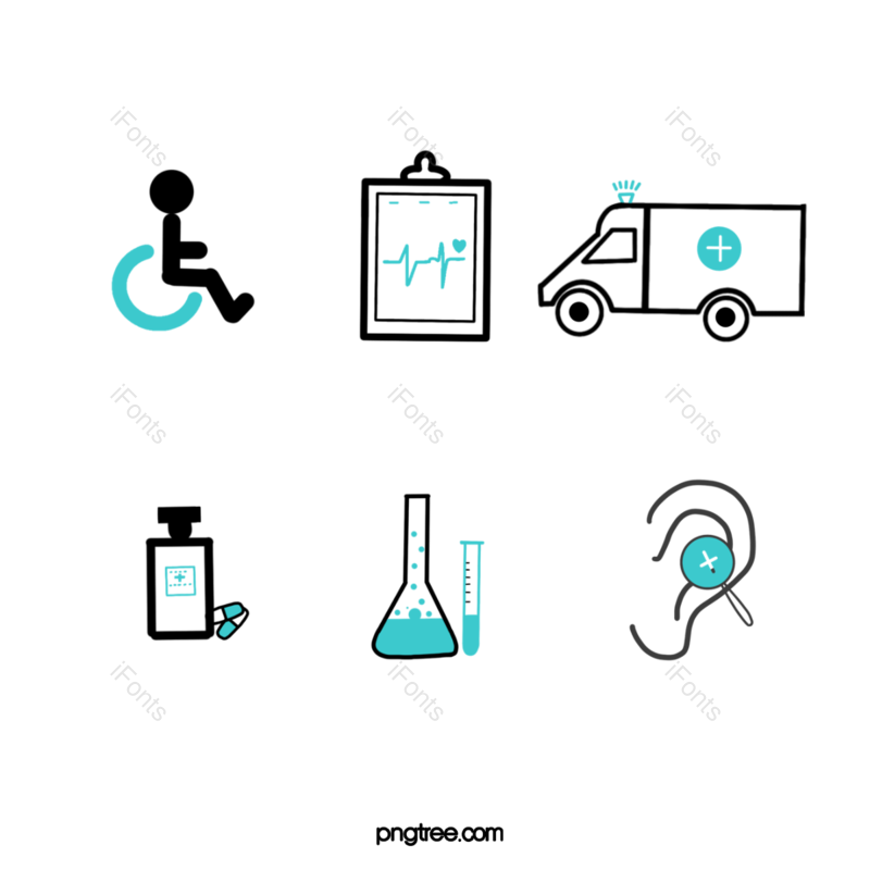图标图片,简约元素,线性图标PNG,医院免抠素材